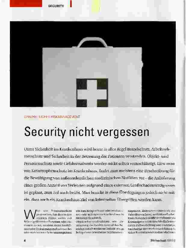 Vorschauseite 1: Security nicht vergessen
