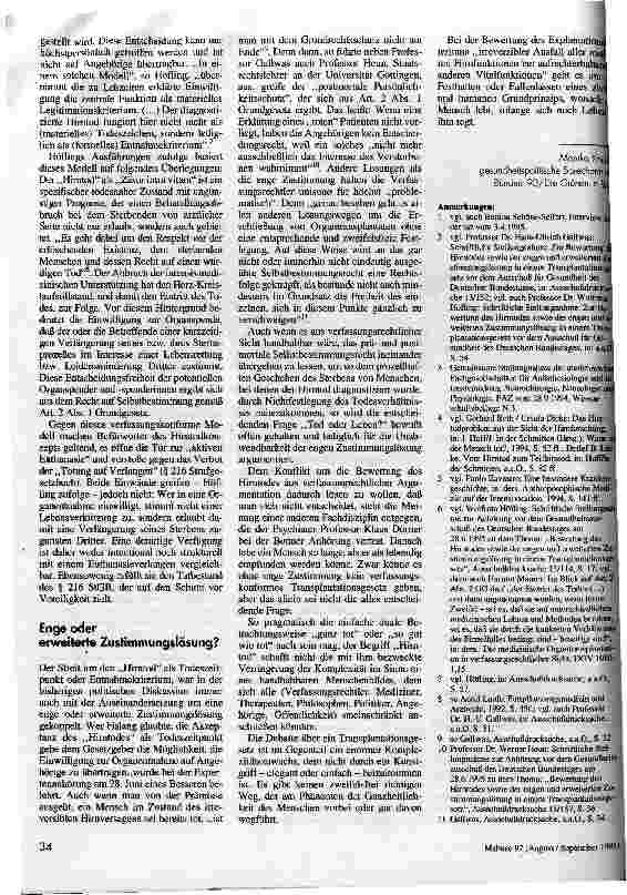 Vorschauseite 3: Der andere Tod Zur Kontroverse um das Hirntodkonzept