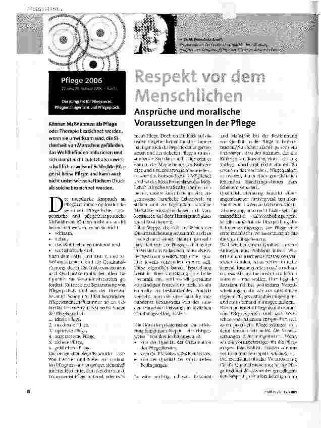 Vorschauseite 1: Respekt vor dem Menschlichen