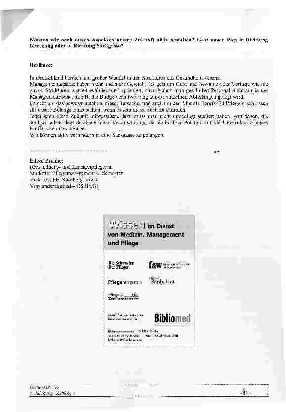 Vorschauseite 4: Wie hat das neue Krankenpflegegesetz die Praxis verändert?