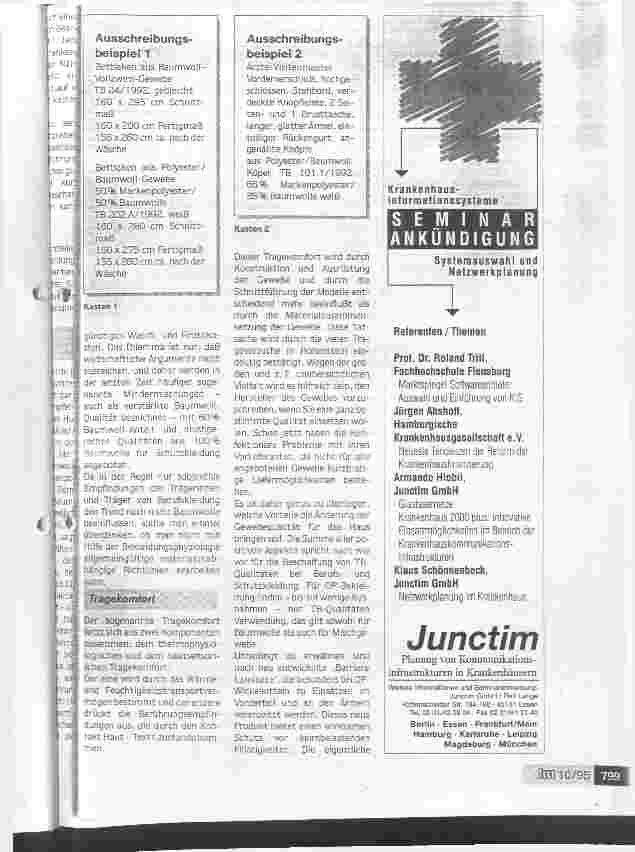 Vorschauseite 5: Ökonomisch und ökologisch vernünftig planen Auswahlkriterien zur Beschaffung von Krankenhaustextilien