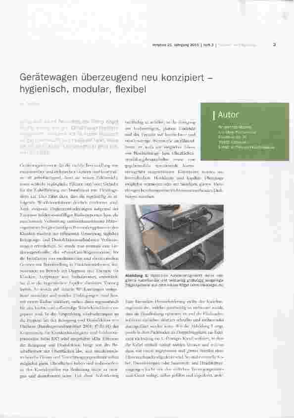 Vorschauseite 1: Gerätewagen überzeugend neu konzipiert hygienisch, modular, flexibel