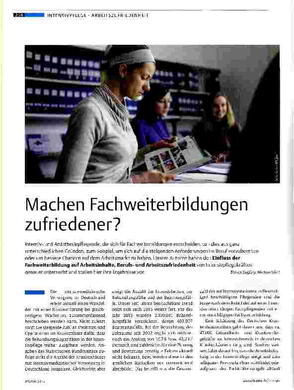 Vorschauseite 1: Machen Fachweiterbildungen zufriedener?