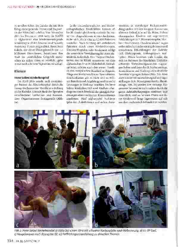Vorschauseite 2: Medizinische Hilfe und grenzenloses Lachen - Kinderkliniken in Kabul (Afghanistan)