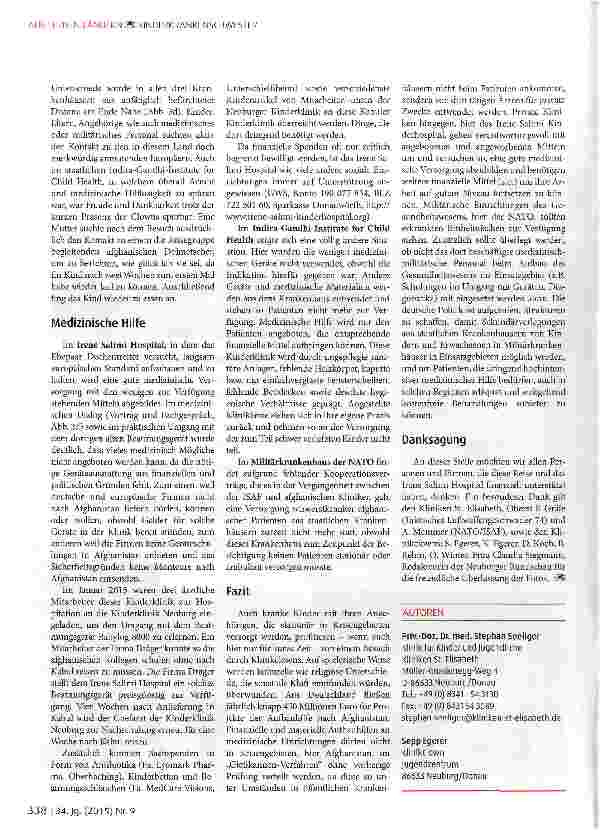 Vorschauseite 5: Medizinische Hilfe und grenzenloses Lachen - Kinderkliniken in Kabul (Afghanistan)