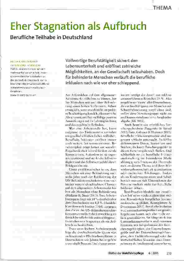 Vorschauseite 1: Eher Stagnation als Aufbruch