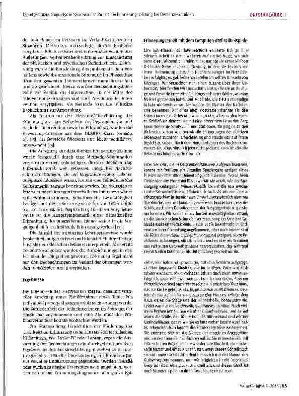 Vorschauseite 5: Tabletgestützte biografische Spurensuche fördert die Erinnerungsleistung bei Demenzerkrankten