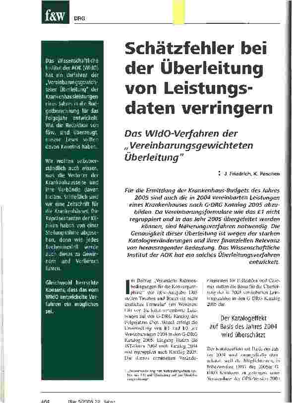Vorschauseite 1: Schätzfehler bei der Überleitung von Leistungsdaten verringernDas WldO-Verfahren der Vereinbarungsgewichteten Überleitung