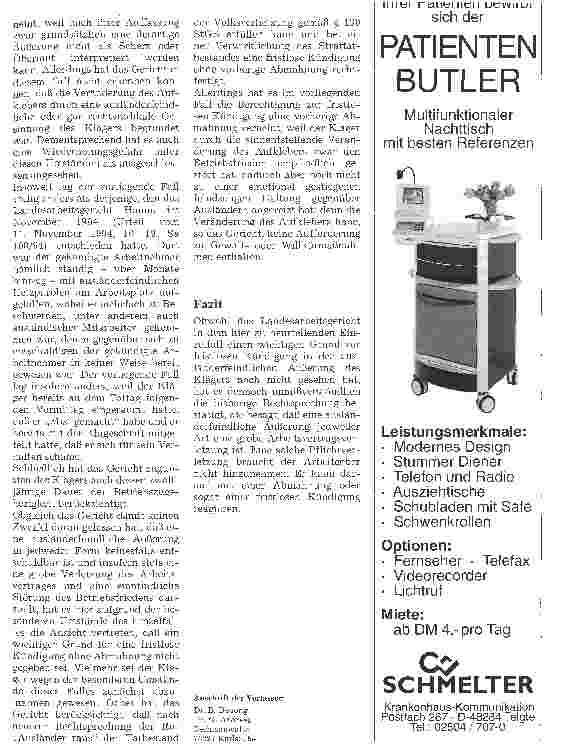 Vorschauseite 3: Zur Kündigungsmöglichkeit des Krankenhausträgers bei ausländerfeindlichen Äußerungen von Pflegekräften