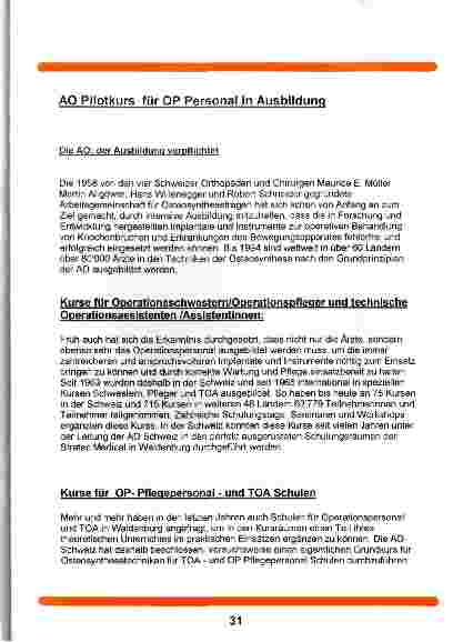 Vorschauseite 2: AO Pilotkurs für OP Personal in Ausbildung