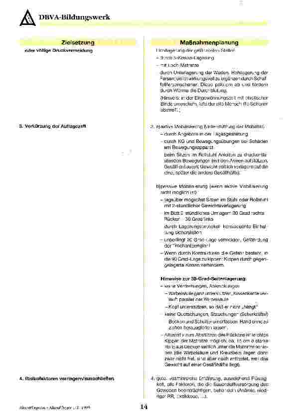 Vorschauseite 2: Pflegestandards und Qualitätssicherung 3. Folge: Altenpflegestandard Dekubitusprophylaxe