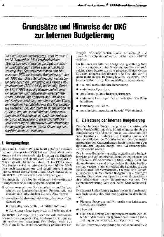 Vorschauseite 3: Grundsätze und Hinweise der DKG zur Internen Budgetierung