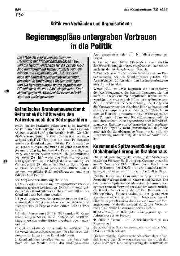 Vorschauseite 1: Kritik von Verbänden und Organisationen Regierungspläne untergraben Vertrauen in die Politik