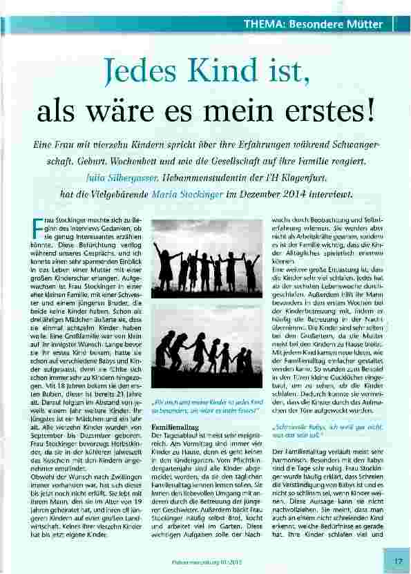 Vorschauseite 1: Jedes Kind ist, als wäre es mein erstes!