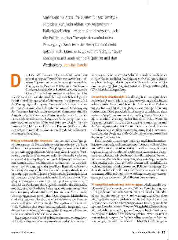 Vorschauseite 2: Reform-Menü mit fadem Beigeschmack