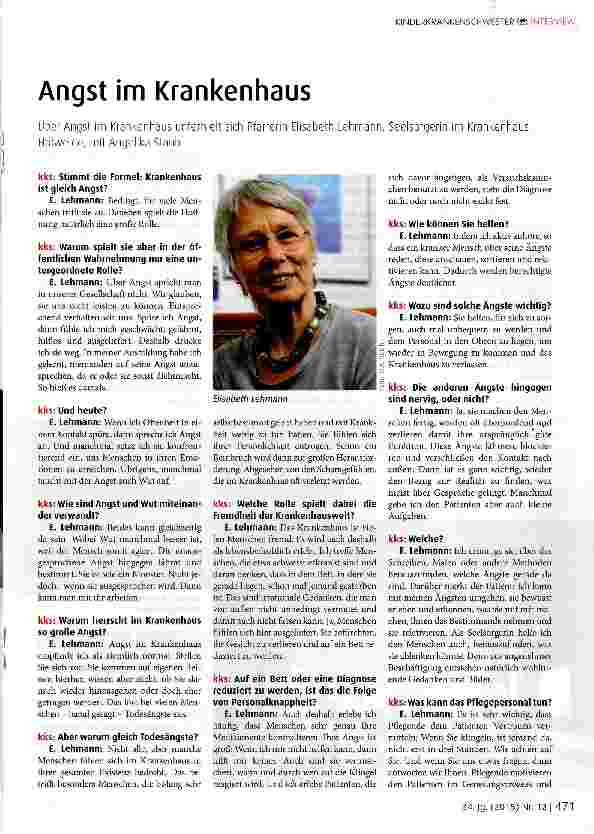 Vorschauseite 1: Angst im Krankenhaus