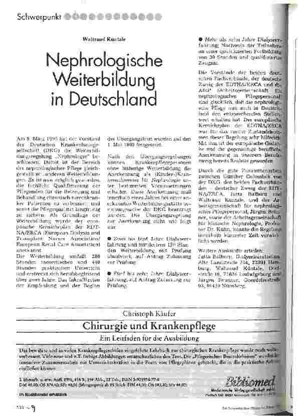 Vorschauseite 1: Nephrologische Weiterbildung in Deutschland