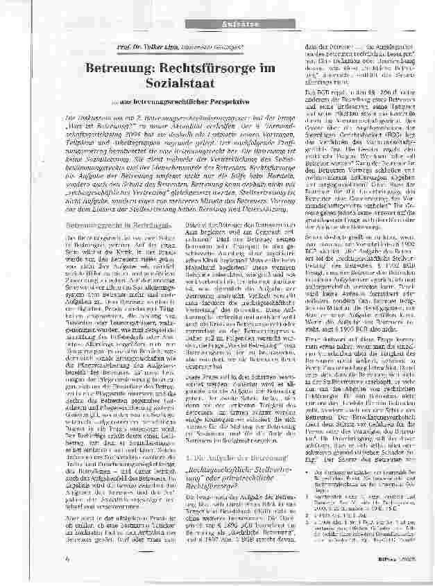 Vorschauseite 1: Betreuung: Rechtsfürsorge im Sozialstaat