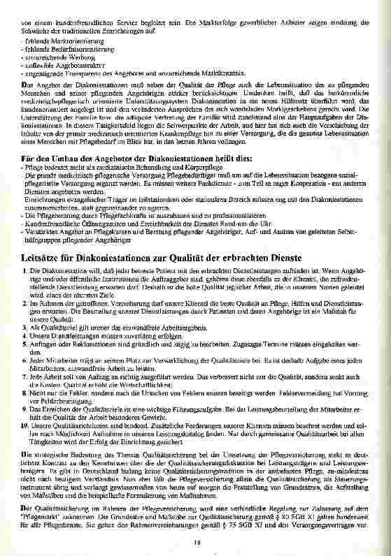 Vorschauseite 2: Diakoniestationen - als Unternehmen für Soziale Dienstleistungen (? ) Diskussionspapier