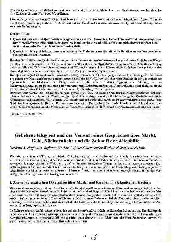 Vorschauseite 3: Diakoniestationen - als Unternehmen für Soziale Dienstleistungen (? ) Diskussionspapier