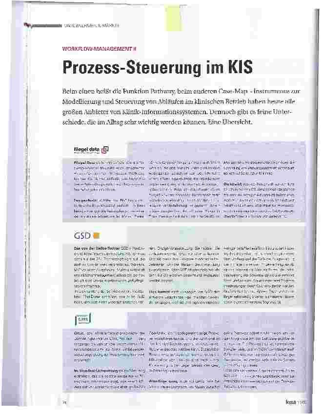 Vorschauseite 1: WORKFLOW-MANAGEMENT IIProzess-Steuerung im KIS