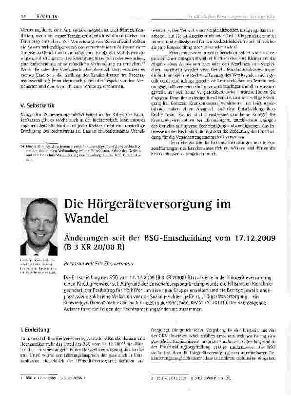 Vorschauseite 1: Die Hörgeräteversorgung im Wandel