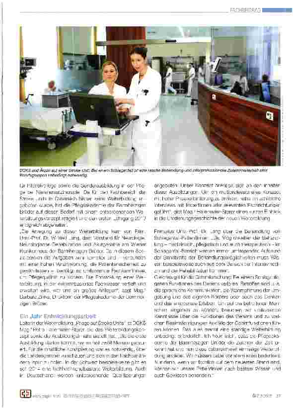 Vorschauseite 2: Spezialausbildung für Pflegende auf Stroke Units