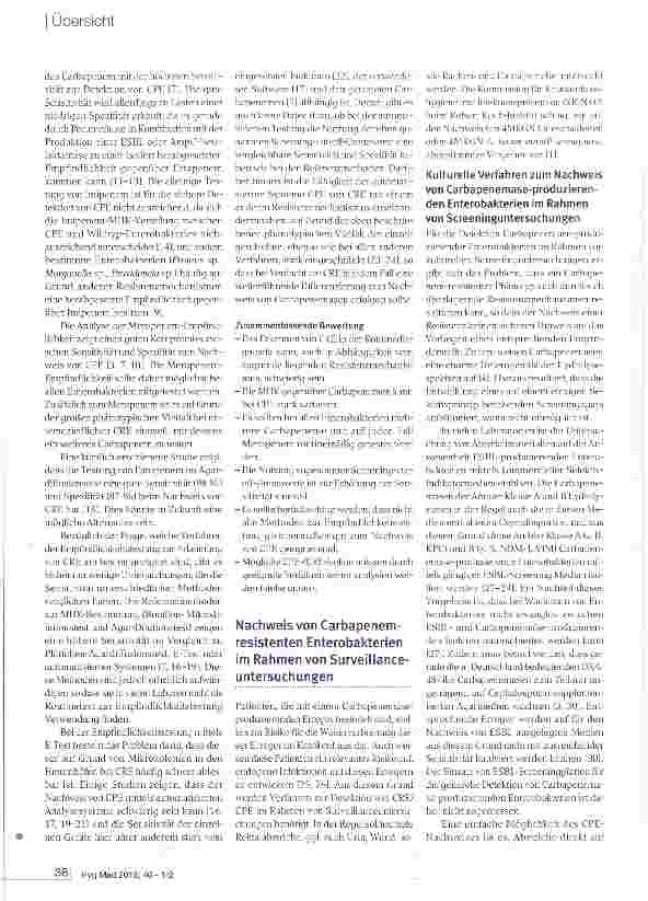 Vorschauseite 3: Mikrobiologischer Nachweis von gramnegativen Erregern mit reduzierter Carbapenem-Empfindlichkeit
