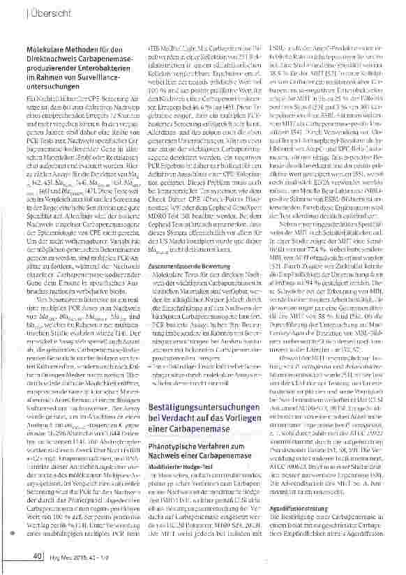 Vorschauseite 5: Mikrobiologischer Nachweis von gramnegativen Erregern mit reduzierter Carbapenem-Empfindlichkeit