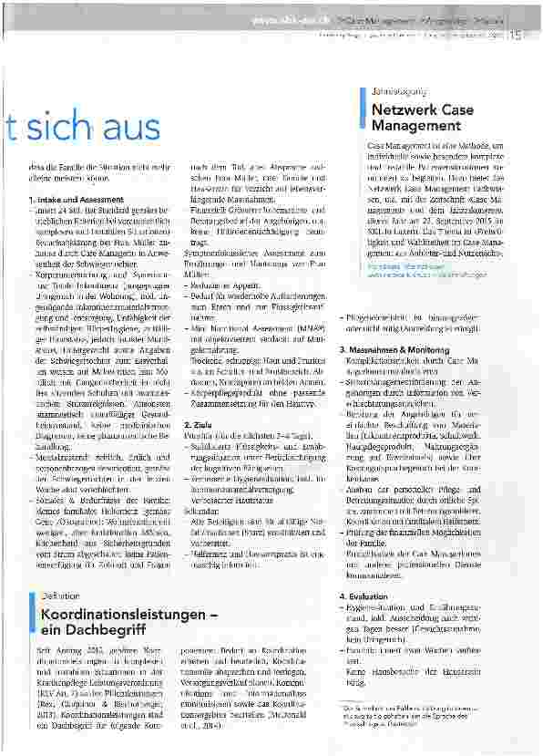 Vorschauseite 2: Koordinierte Versorgung zahlt sich aus