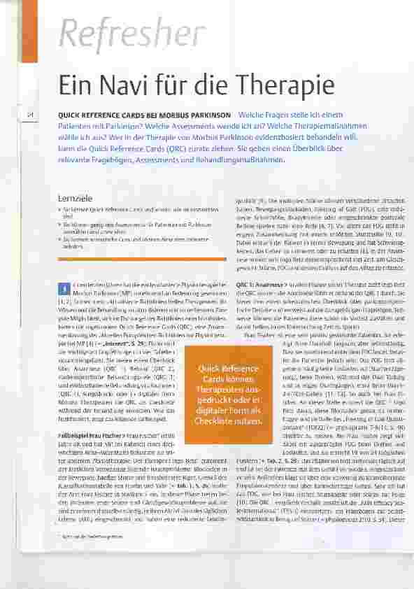 Vorschauseite 1: Ein Navi für die Therapie