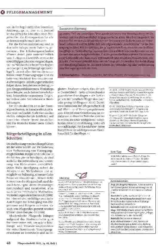 Vorschauseite 3: Im Fokus: Bedürfnisse älterer Menschen in Gemeinden Handlungsfelder aufdecken