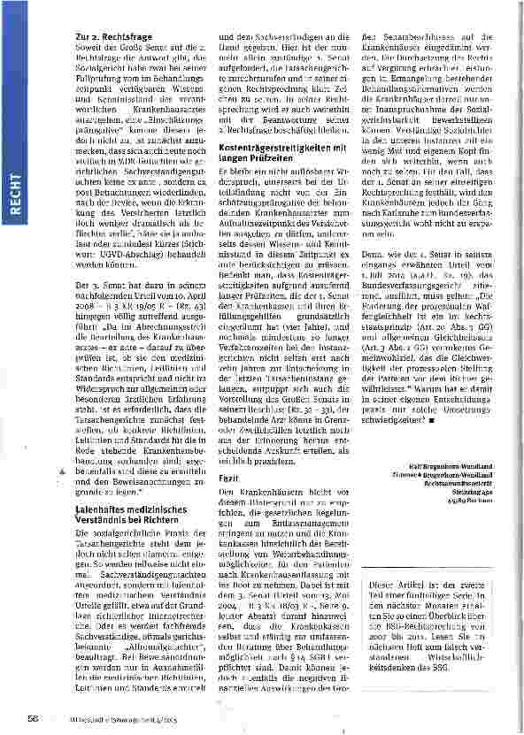 Vorschauseite 3: Beschluss des Großen Senats des BSG vom 25. 9. 2007 Teil 2: Fortsetzung BSG-Rechtsprechung der Jahre 2007 - 2011