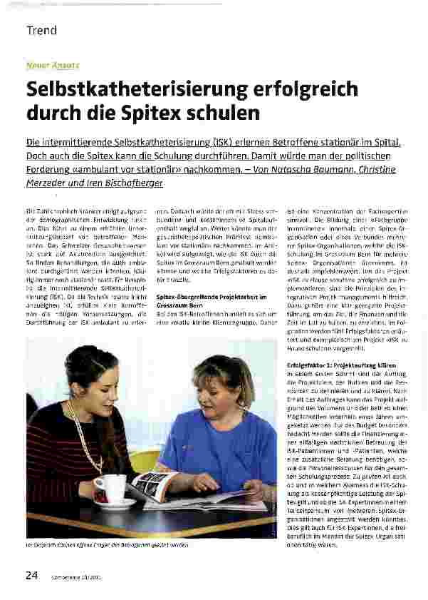 Vorschauseite 1: Selbstkatheterisierung erfolgreich durch die Spitex schulen