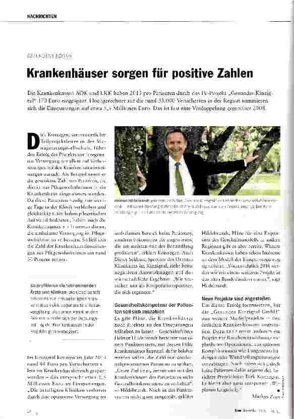 Vorschauseite 1: Krankenhäuser sorgen für positive Zahlen