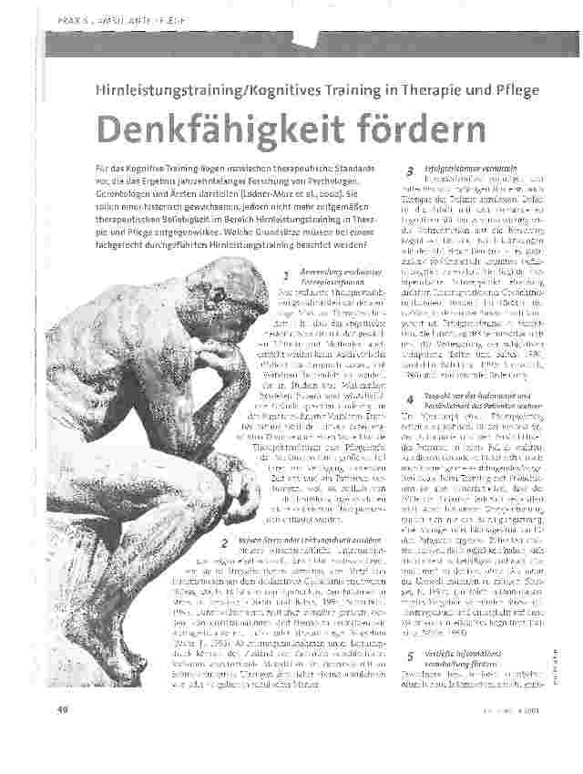 Vorschauseite 1: Hirnleistungstraining/Kognitives Training in Therapie und PflegeDenkfähigkeit fördern