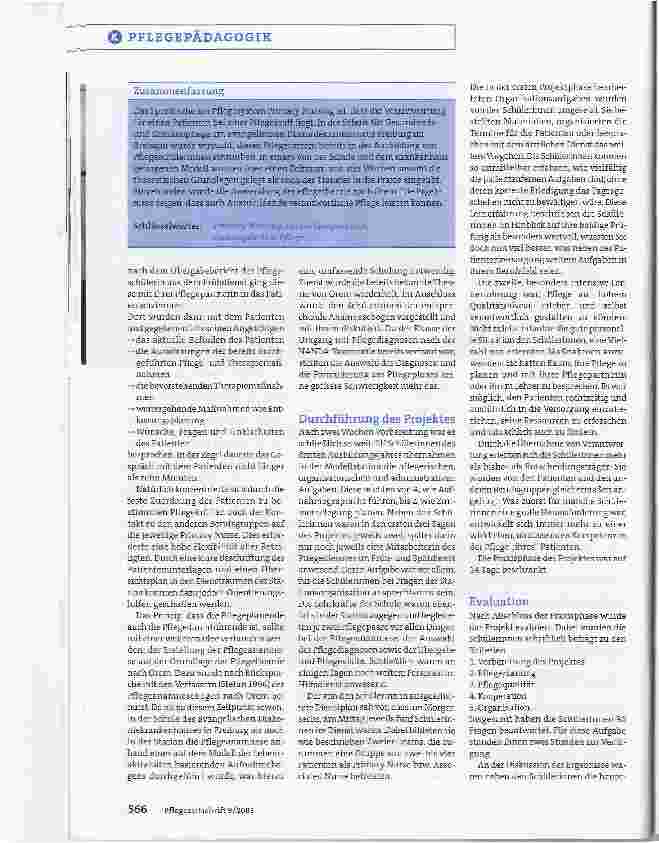 Vorschauseite 3: Primary Nursing in der Ausbildung:Vorbereitung auf anspruchsvolle Aufgaben
