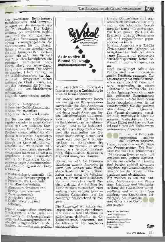 Vorschauseite 2: ReVital: Perspektive und Herausforderung