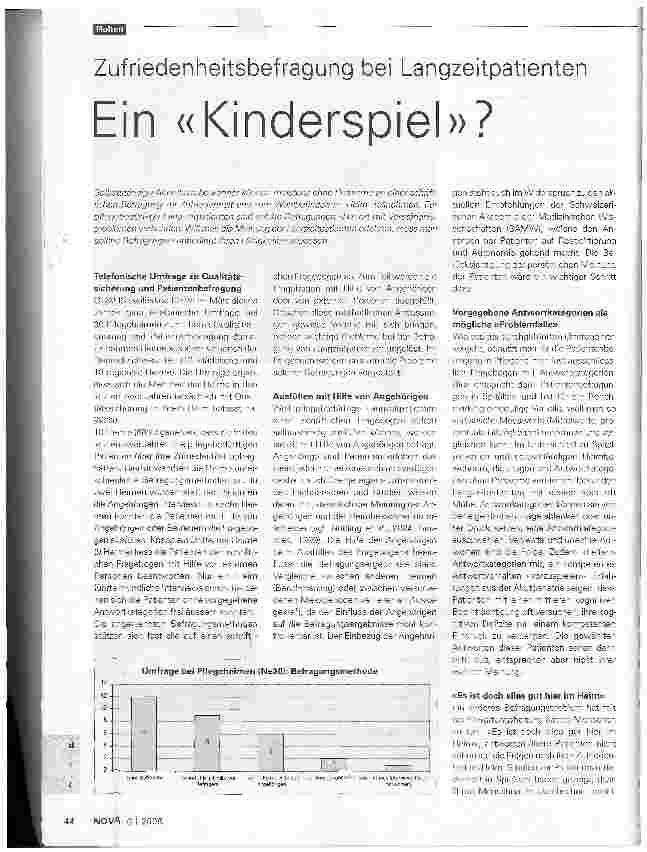 Vorschauseite 1: Zufriedenheitsbefragung bei LangzeitpatientenEin Kinderspiel?