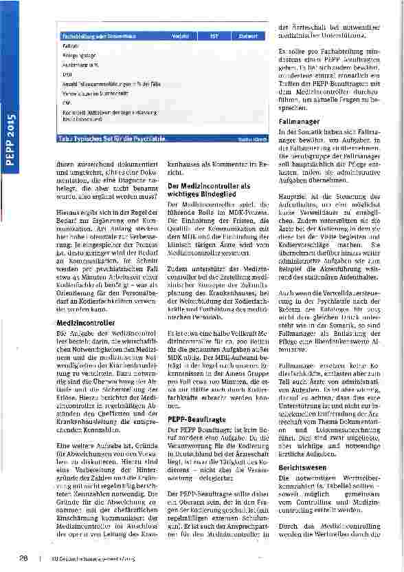 Vorschauseite 3: Medizincontrolling in der Psychiatrie Übersicht der grundlegenden Elemente
