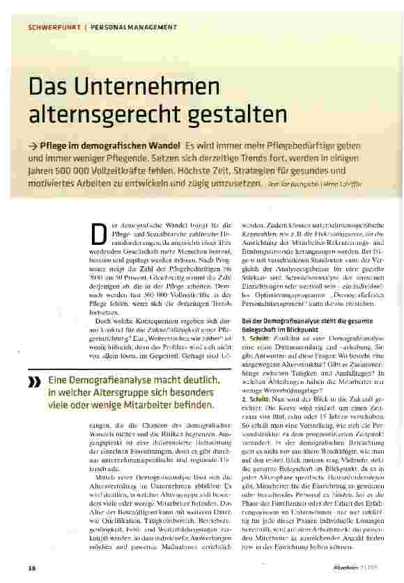 Vorschauseite 1: Das Unternehmen alternsgerecht gestalten