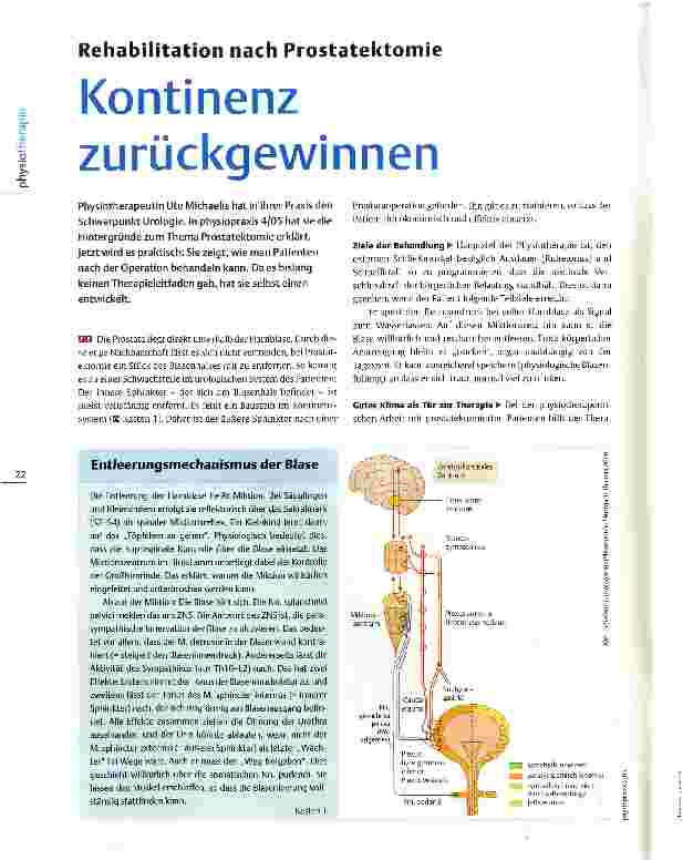 Vorschauseite 1: Rehabilitation nach Prostatektomie Kontinenz zurückgewinnen