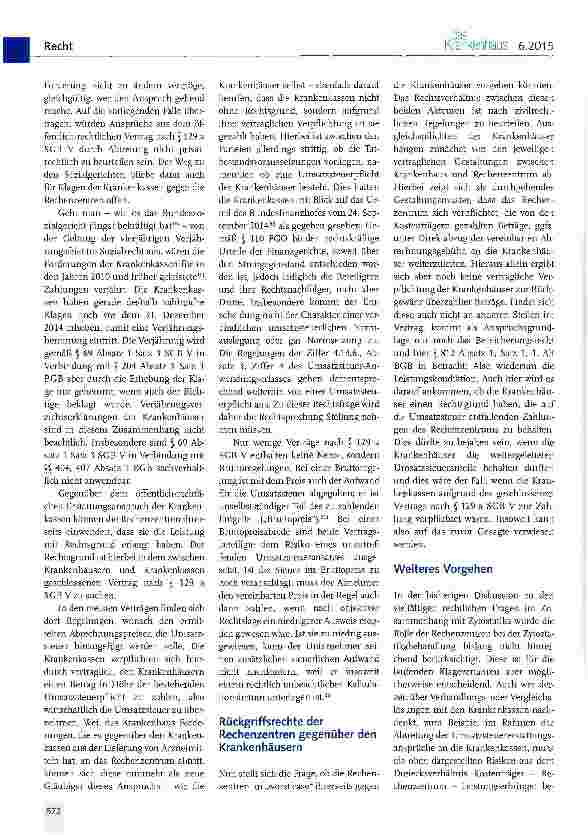 Vorschauseite 4: Ambulante Zytostatika Haben die Krankenkassen die Falschen verklagt?