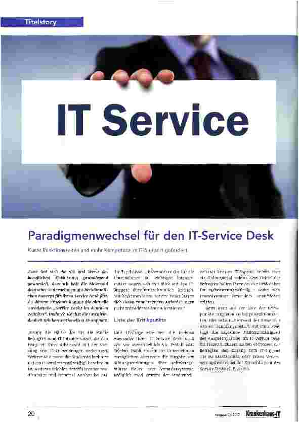Vorschauseite 1: Paradigmenwechsel für den IT-Service Desk