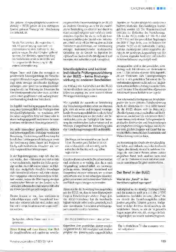 Vorschauseite 2: Berufskundliche Grundlagen für die Beurteilung der Berufsunfähigkeit (I)