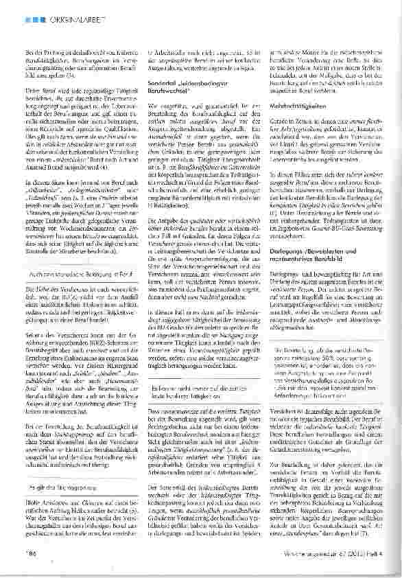 Vorschauseite 3: Berufskundliche Grundlagen für die Beurteilung der Berufsunfähigkeit (I)