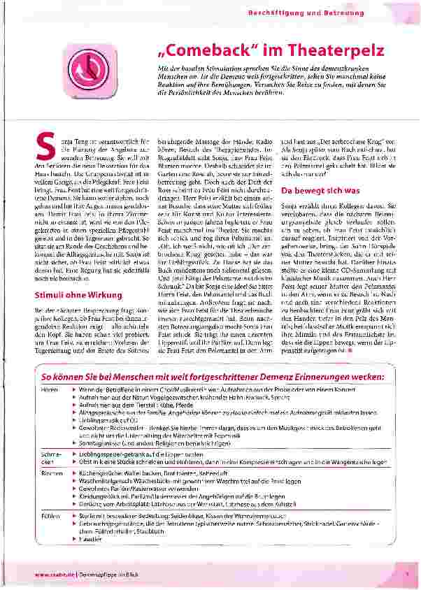 Vorschauseite 1: Comeback im Theaterpelz