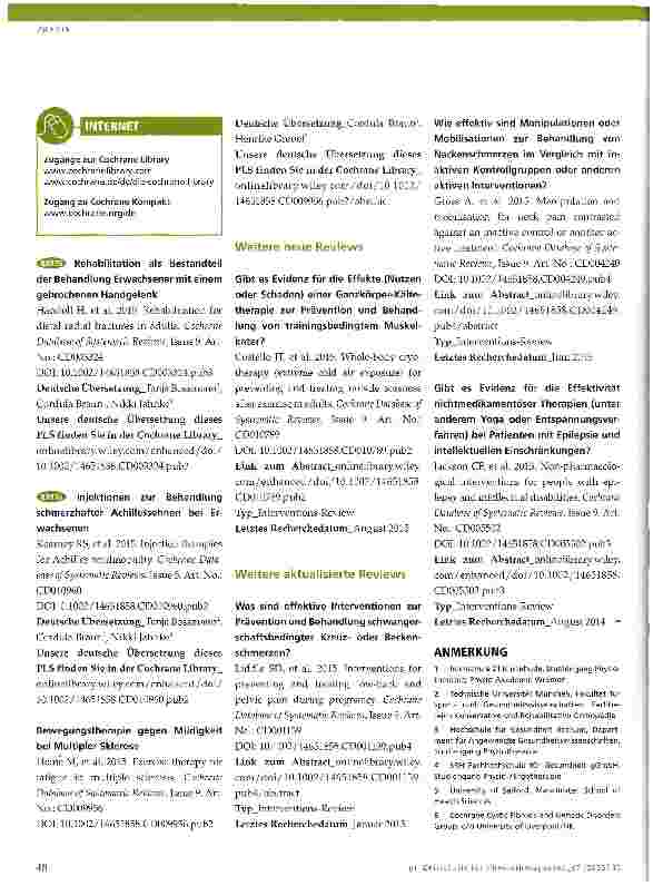 Vorschauseite 3: Cochrane-Update 11_2015