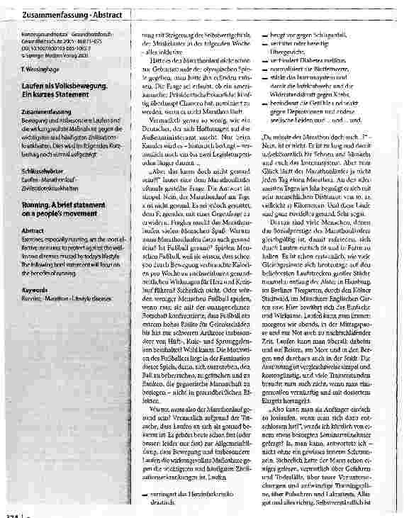 Vorschauseite 2: Laufen als VolksbewegungEin kurzes Statement