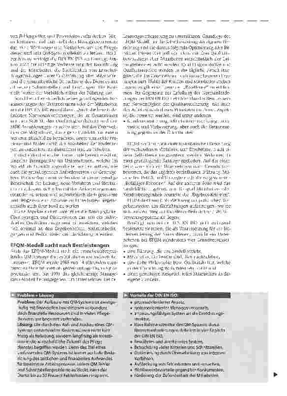 Vorschauseite 2: Das Qualitätshaus schrittweise errichtenWas beim Aufbau eines QM-Systems nach DIN ISO bzw. EFQM zu bedenken ist